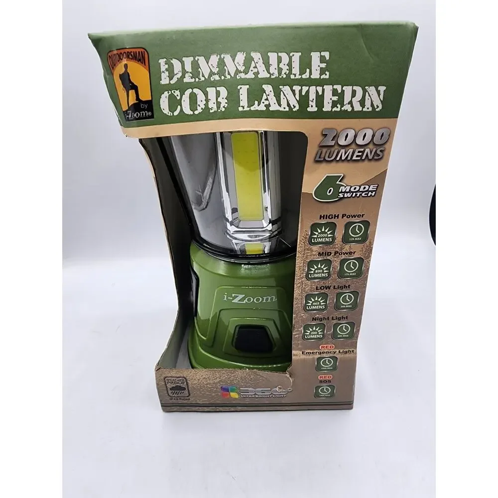 Outdoorsman by i-Zoom 2000 Lumens Dimmable Cob Lantern 360° Ultra Bright Light